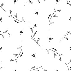 Hand drawn floral seamless pattern