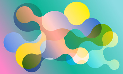 Abstract connected circles vector banner background.