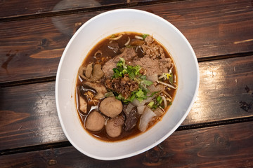 Thai style noodle blood soup