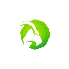 awesome goat gradient logo vector