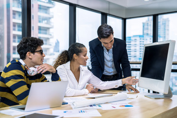 Business people work in teams while working in the office, Business concepts and team work.