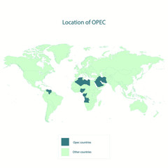 Fototapeta na wymiar Location of OPEC