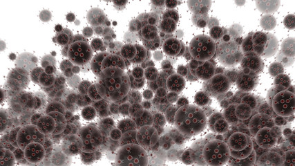 Coronavirus disease COVID-19 infection medical isolated. China pathogen respiratory influenza covid virus cells.