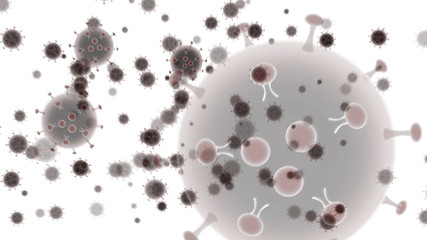 Coronavirus disease COVID-19 infection medical isolated. China pathogen respiratory influenza covid virus cells.