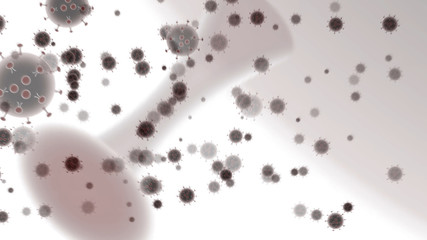 Coronavirus disease COVID-19 infection medical isolated. China pathogen respiratory influenza covid virus cells.