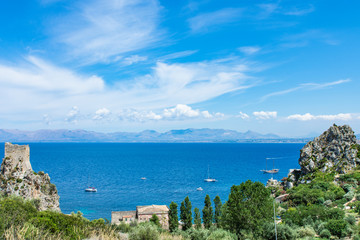 Summer day at Cala Baialuce, Sicily, Italy.