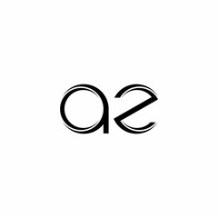 AZ Logo monogram with slice rounded modern design template