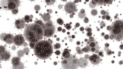 Coronavirus disease COVID-19 infection medical isolated. China pathogen respiratory influenza covid virus cells.