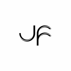 JF Logo monogram with slice rounded modern design template