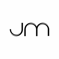JM Logo monogram with slice rounded modern design template