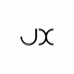 JX Logo monogram with slice rounded modern design template
