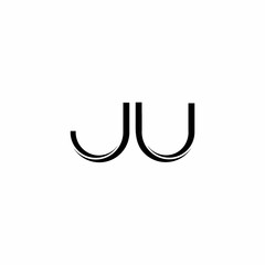 JU Logo monogram with slice rounded modern design template