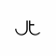 JT Logo monogram with slice rounded modern design template