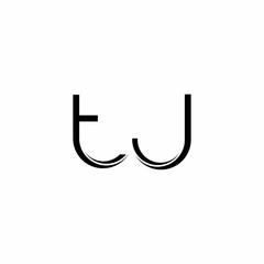 TJ Logo monogram with slice rounded modern design template