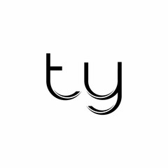 TY Logo monogram with slice rounded modern design template