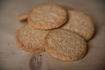 Lenten biscuits on a wooden base