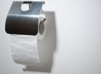 Toilettenpapier an der Wand im Badezimmer