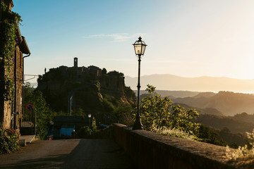 Sunrise view of Civita di Bagnoregio - Ancient town in Italy