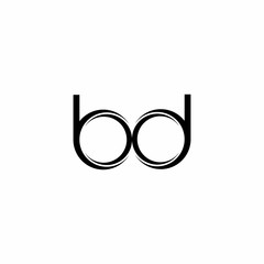 BD Logo monogram with slice rounded modern design template