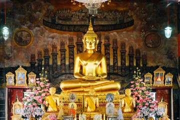 Golden Buddha in the temple Thailand