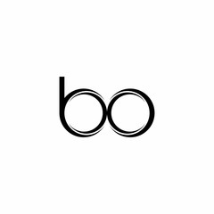 BO Logo monogram with slice rounded modern design template