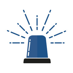 Vector illustration of blue flasher lights icon.Signal light for ambulance, police, fire brigade and other rescue teams.Flat icon, logo, graphic element.