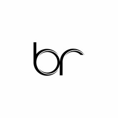 BR Logo monogram with slice rounded modern design template