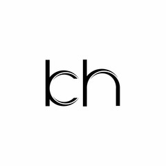 KH Logo monogram with slice rounded modern design template