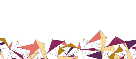 Obraz premium Line points connections, triangular technology design. Abstract geometric background