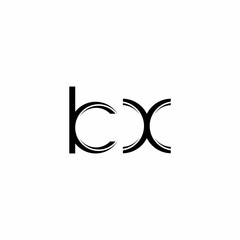 KX Logo monogram with slice rounded modern design template