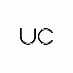 UC Logo monogram with slice rounded modern design template