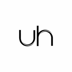 UH Logo monogram with slice rounded modern design template