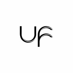 UF Logo monogram with slice rounded modern design template