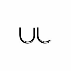UL Logo monogram with slice rounded modern design template