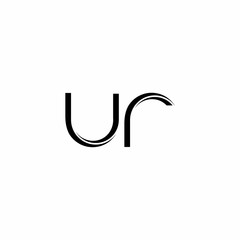 UR Logo monogram with slice rounded modern design template