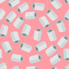 Seamless pattern from a roll of toilet paper on a colored background.