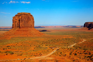 Utah/Arizona / USA - August 10, 2015: The Monument Valley Navajo Tribal Reservation landscape, Utah/Arizona, USA