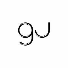 GJ Logo monogram with slice rounded modern design template