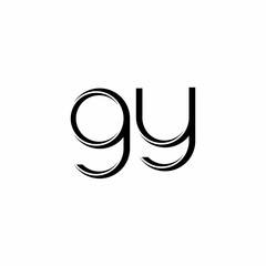 GY Logo monogram with slice rounded modern design template