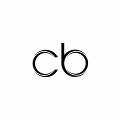 CB Logo monogram with slice rounded modern design template