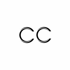 CC Logo monogram with slice rounded modern design template