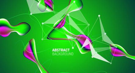 Fluid gradients, abstract liquid bubble shapes background
