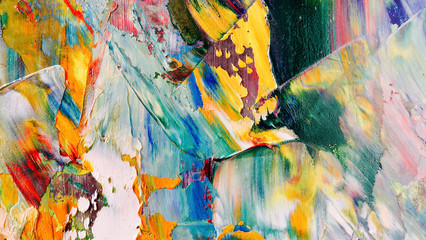 Colorful abstract background wallpaper. Modern motif visual art.  Mixtures of oil paint. Trendy...