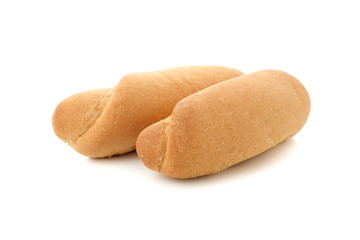 Hot dog buns isolated on white background
