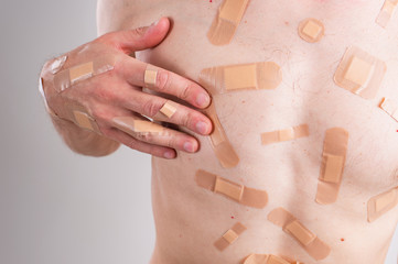 Picture of sufferer male with bandaged head