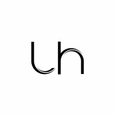 LH Logo monogram with slice rounded modern design template