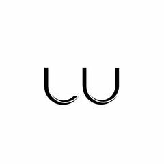LU Logo monogram with slice rounded modern design template