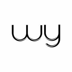 WY Logo monogram with slice rounded modern design template