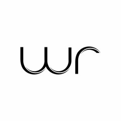 WR Logo monogram with slice rounded modern design template