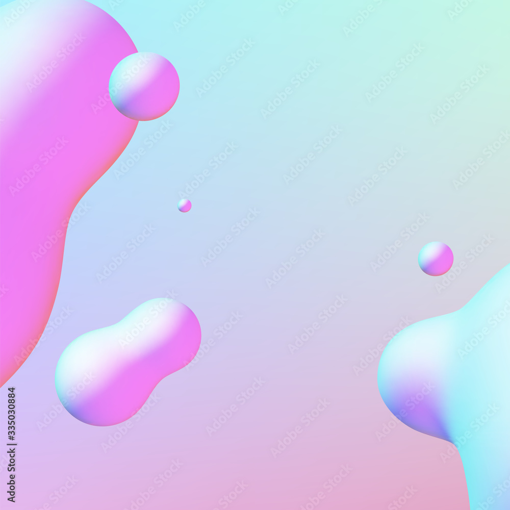 Poster fluid design liquid blobs with vibrant intense colors abstract background